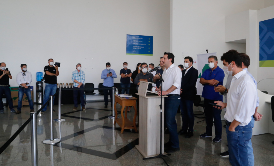 14.04.2020 - Governador Carlos Massa Ratinho Junior visita o Hospital Regional de Telêmaco Borba. Foto: Gilson Abreu/AEN