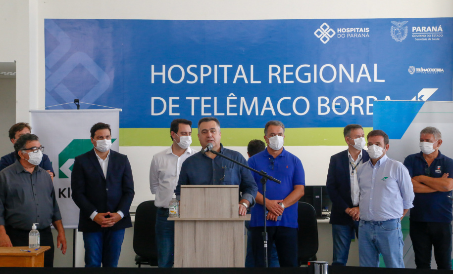 14.04.2020 - Governador Carlos Massa Ratinho Junior visita o Hospital Regional de Telêmaco Borba. Foto: Gilson Abreu/AEN