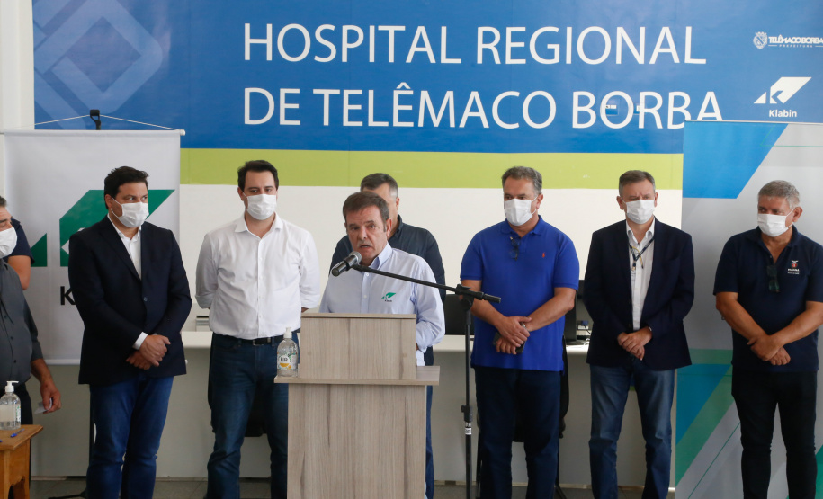 14.04.2020 - Governador Carlos Massa Ratinho Junior visita o Hospital Regional de Telêmaco Borba. Foto: Gilson Abreu/AEN