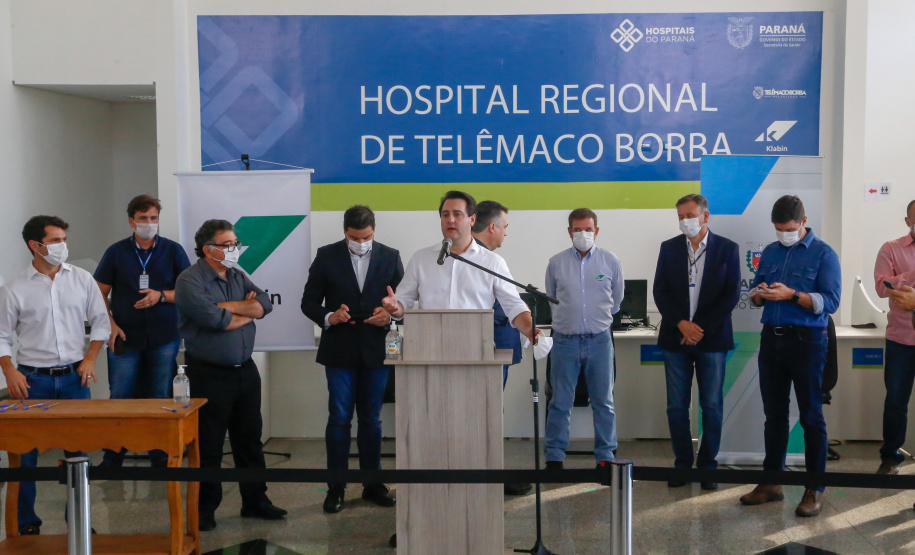 14.04.2020 - Governador Carlos Massa Ratinho Junior visita o Hospital Regional de Telêmaco Borba. Foto: Gilson Abreu/AEN