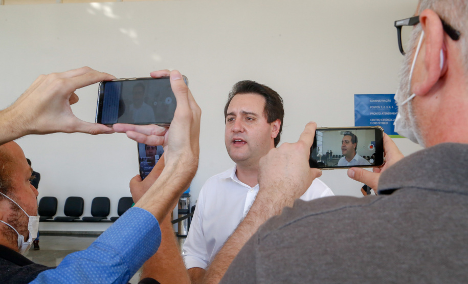 14.04.2020 - Governador Carlos Massa Ratinho Junior visita o Hospital Regional de Telêmaco Borba. Foto: Gilson Abreu/AEN