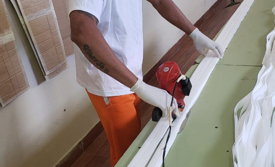 Presos já produziram 69 mil máscaras em menos de um mês. Foto: Depen