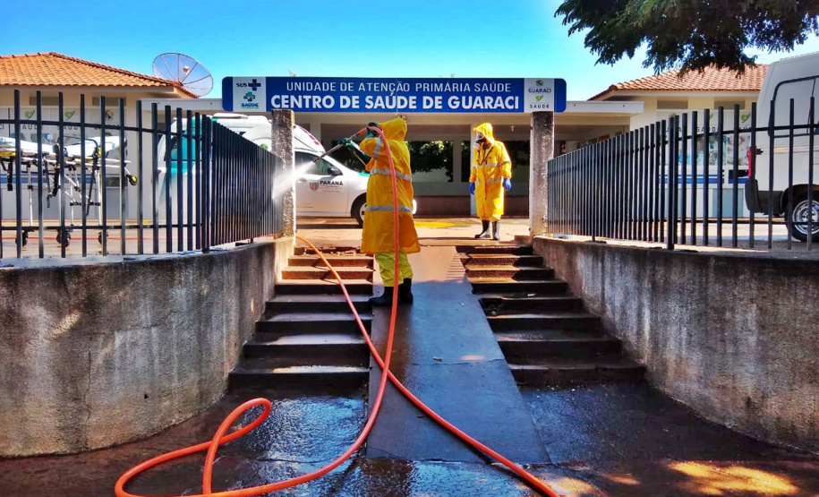 Desinfecção em asilos e hospitais combate coronavírus no Paraná. Foto: Sanrpar