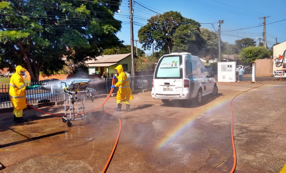 Desinfecção em asilos e hospitais combate coronavírus no Paraná. Foto: Sanrpar