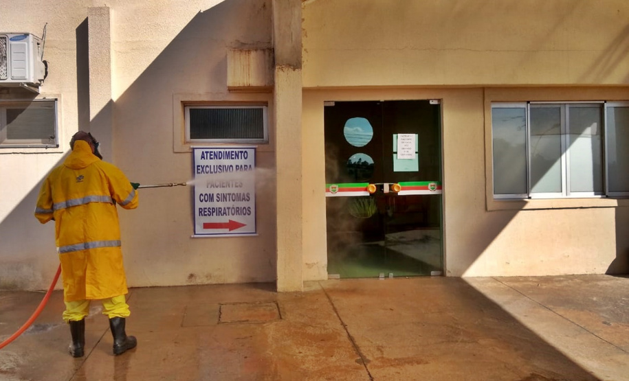 Desinfecção em asilos e hospitais combate coronavírus no Paraná. Foto: Sanrpar