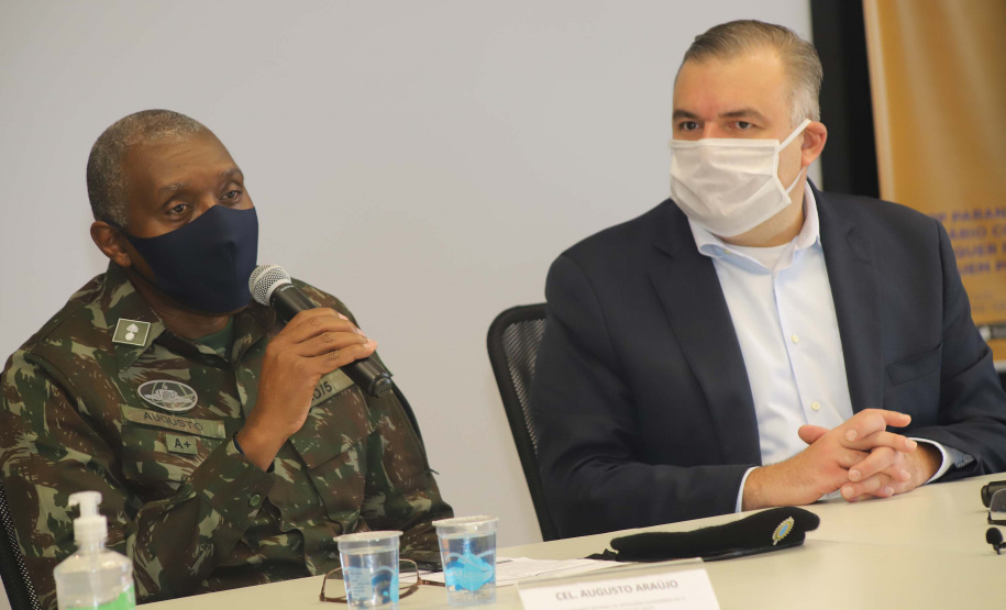 As secretarias de Estado da Justiça, Família e Trabalho e da Agricultura e Abastecimento e a Celepar apresentaram nesta sexta-feira (08) o cronograma e processo de distribuição do Cartão Comida Boa em Curitiba, a partir da próxima segunda-feira.Foto: SEJUF