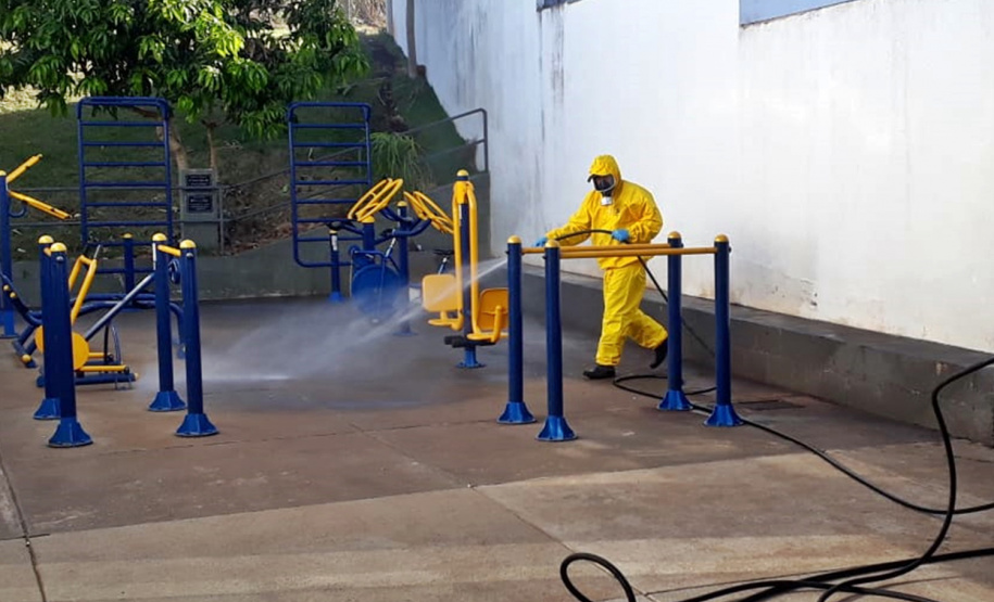 Sanepar faz desinfecção contra coronavírus em Cornélio Procópio. Foto: Sanepar