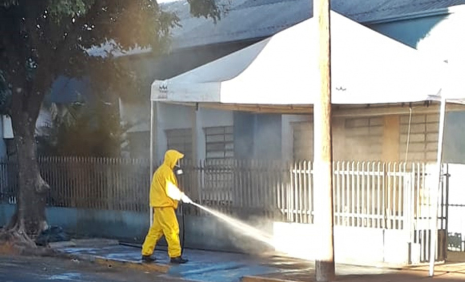 Sanepar faz desinfecção contra coronavírus em Cornélio Procópio. Foto: Sanepar