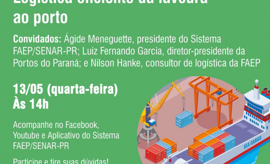 Portos e setor produtivo debatem a logística do Estado em “Live”