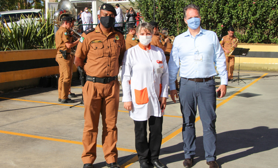 Curitiba, 11 de maio de 2020. Banda da PMPR faz Homenagem aos Enfermeiros do Hospital Cajuru.