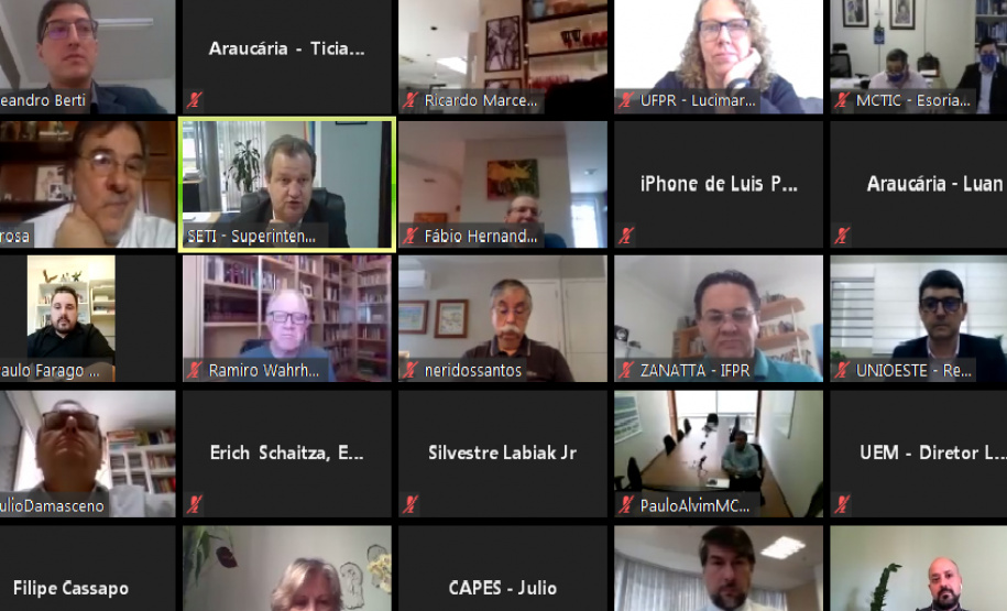 Em cerimônia online, nesta quarta-feira (13), que reuniu cerca de 170 participantes, a Fundação Araucária (FA) lançou o Novo Arranjo de Pesquisa e Inovação (NAPI) Superhub Nanotecnologia. Imagem: Fundação Araucária