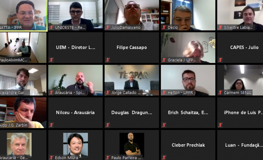 Em cerimônia online, nesta quarta-feira (13), que reuniu cerca de 170 participantes, a Fundação Araucária (FA) lançou o Novo Arranjo de Pesquisa e Inovação (NAPI) Superhub Nanotecnologia. Imagem: Fundação Araucária