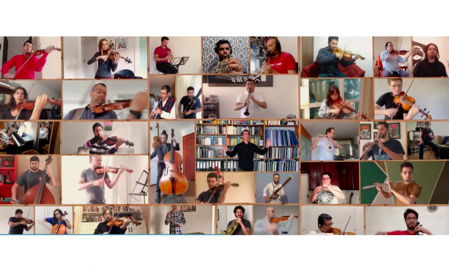 A Orquestra Sinfônica do Paraná e o Balé Teatro Guaíra organizaram espetáculos virtuais nesta fase de pandemia. A Sinfônica fez um concerto virtual apresentado pelo Facebook e Instagram, com músicos em casa dos músicos, tocando o “O Trenzinho do Caipira” de Heitor Villa-Lobos.