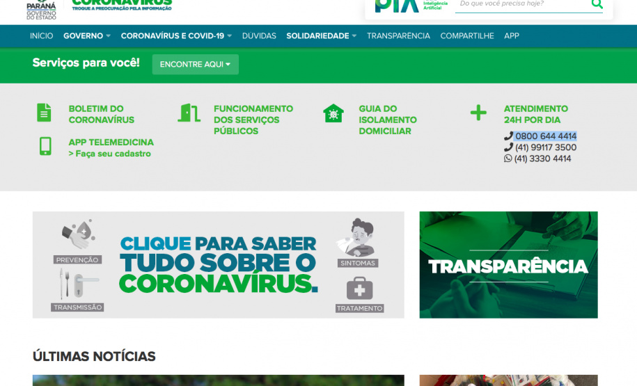 Paraná está entre os primeiros em transparência de contratações emergenciais