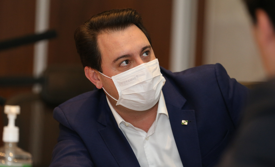 Reuniao Presidente O Governador Carlos Massa Ratinho Junior em videoconferencia nesta quiinta-feira (21/05), com o Presidente Jair Bolsonaro, Presidente da Câmara dos Rodrigo Maia, Presidente do Senado Federal Davi Alcolumbre e governadores dos demais estados. Curitiba, 21/05/2020 - Foto: Geraldo Bubniak/AEN