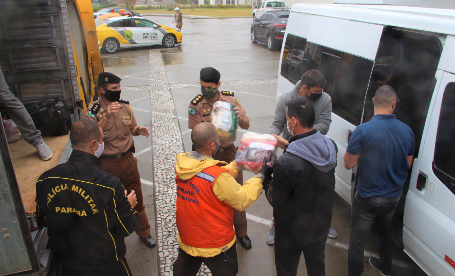 Servidores da Segurança arrecadam mais de 20 toneladas de alimentos. Foto:SESP