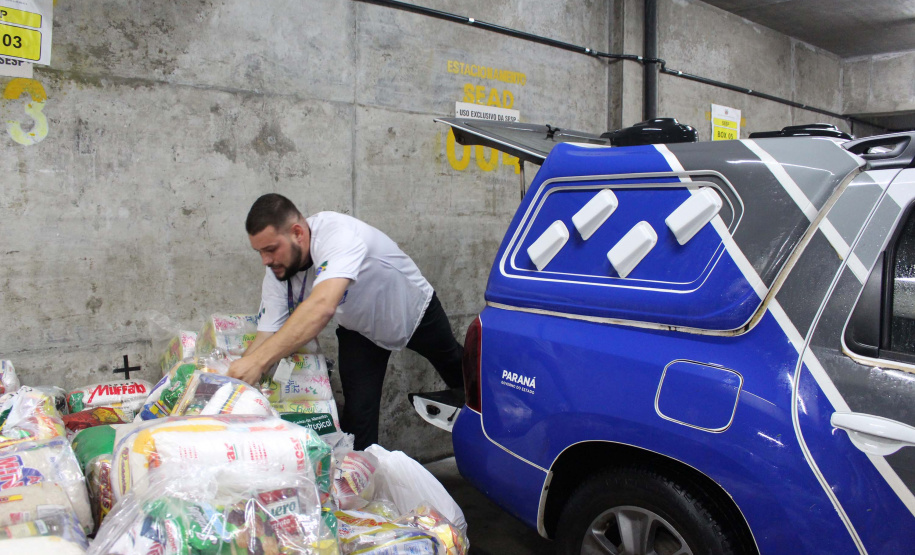 Servidores da Segurança arrecadam mais de 20 toneladas de alimentos. Foto:SESP