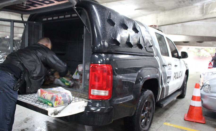 Servidores da Segurança arrecadam mais de 20 toneladas de alimentos. Foto:SESP