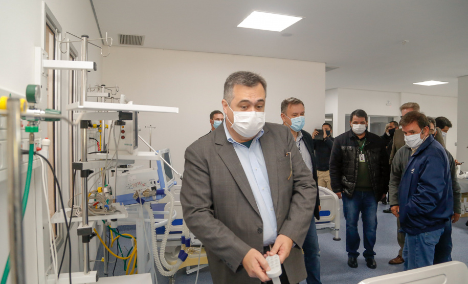 26/05/2020 - Secretário da Saúde Beto Preto vistoria a finalização da obra do Hospital Regional de Telêmaco Borba.
Foto Gilson Abreu/AEN