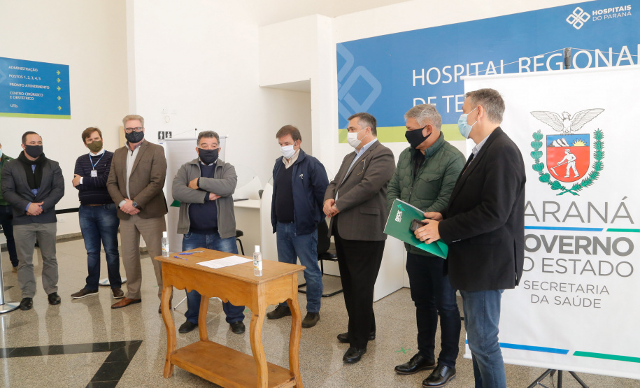 26/05/2020 - Secretário da Saúde Beto Preto vistoria a finalização da obra do Hospital Regional de Telêmaco Borba.
Foto Gilson Abreu/AEN