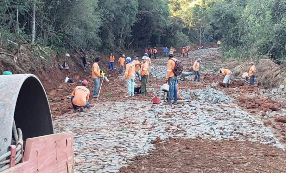 Pavimentação de estrada rural fortalece agroindústria familiar em Prudentópolis.Foto: SEAB