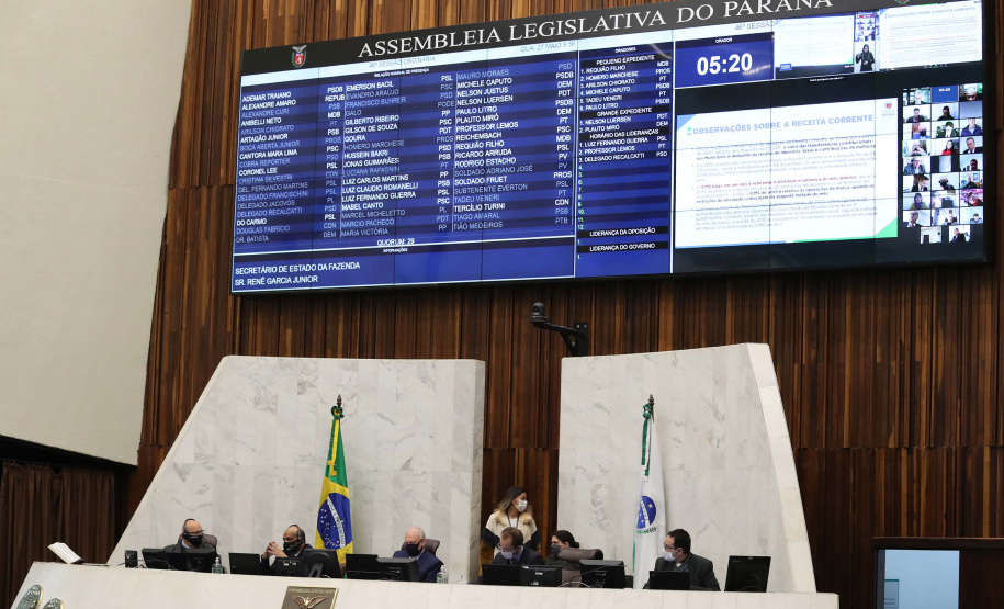 O secretário estadual da Fazenda, Renê de Oliveira Garcia Junior, apresentou nesta quarta-feira (27) na Assembleia Legislativa o balanço do primeiro quadrimestre de 2020 das contas do Estado. Ele alertou para o impacto provocado pela pandemia do novo coronavírus, citou a queda de arrecadação já na casa de R$ 1 bilhão e disse que a Secretaria de Saúde ainda tem 60% de orçamento disponível para investir em cuidados contra a Covid-19.Foto: Dálie Felberg/Alep