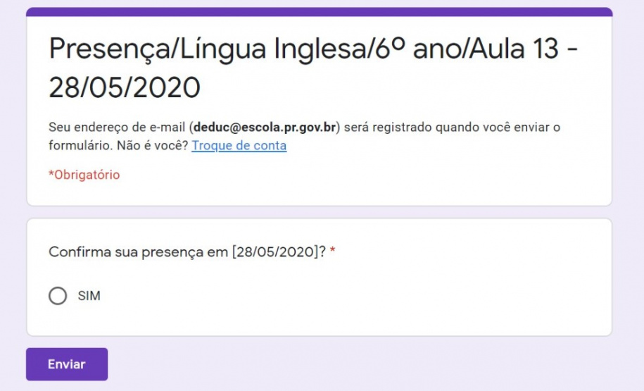 Aula Paraná facilita registro de presença do aluno. Foto:SEED