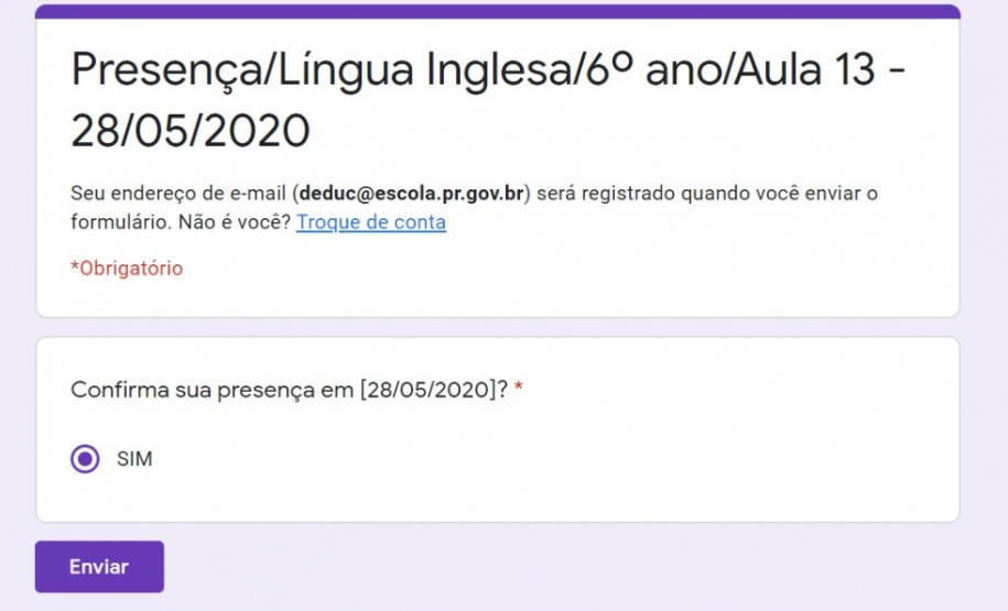 Aula Paraná facilita registro de presença do aluno. Foto:SEED