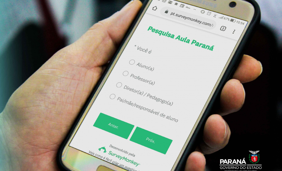 Última semana para responder pesquisa Aula Paraná,. Foto:SEED