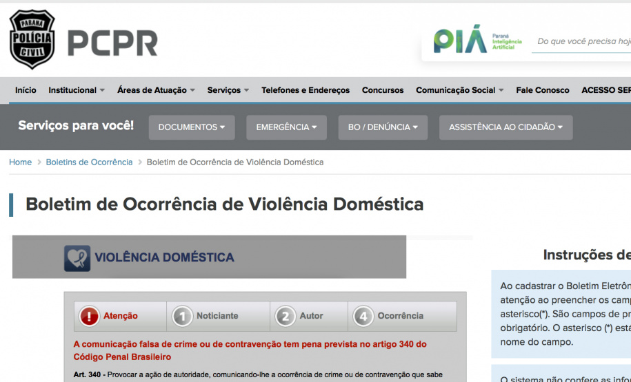 Registro de BO de violência doméstica já pode ser feito pela internet