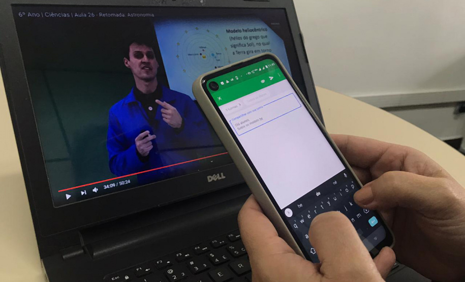 Nova tecnologia facilita o registro de presença do professor em tempos de pandemia.Foto:SEED