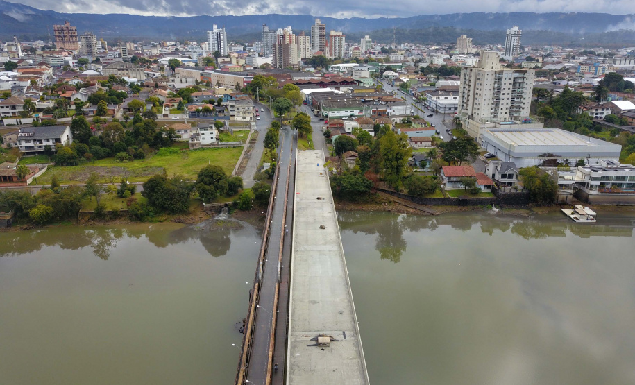 Nova ponte viabiliza importante eixo de crescimento de União da Vitória. Foto: José Fernando Ogura/AEN