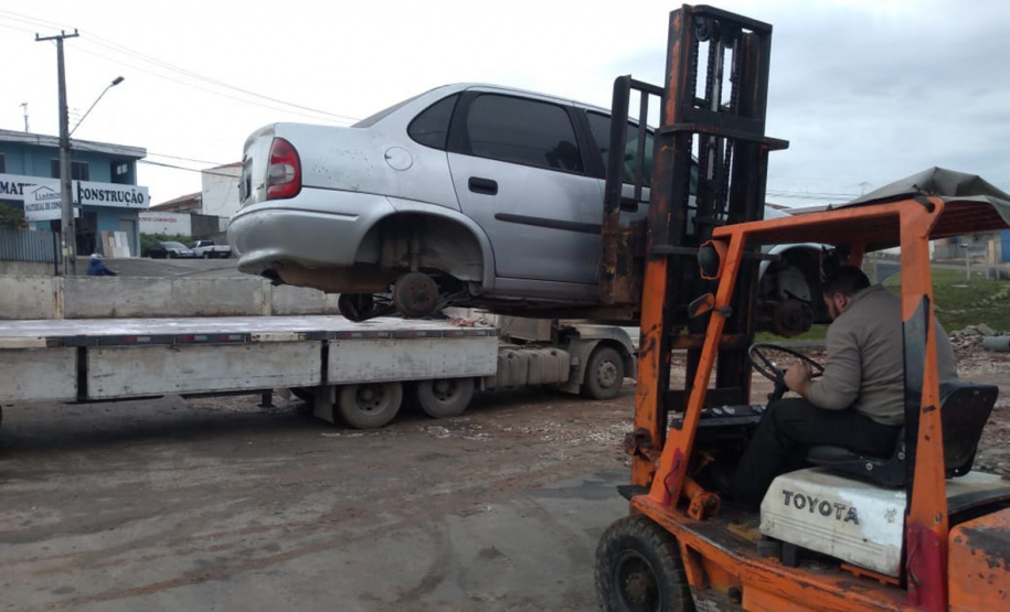 Segurança Pública retira veículos do pátio da Delegacia de Alto Maracanã, na RMC. Foto:SESP