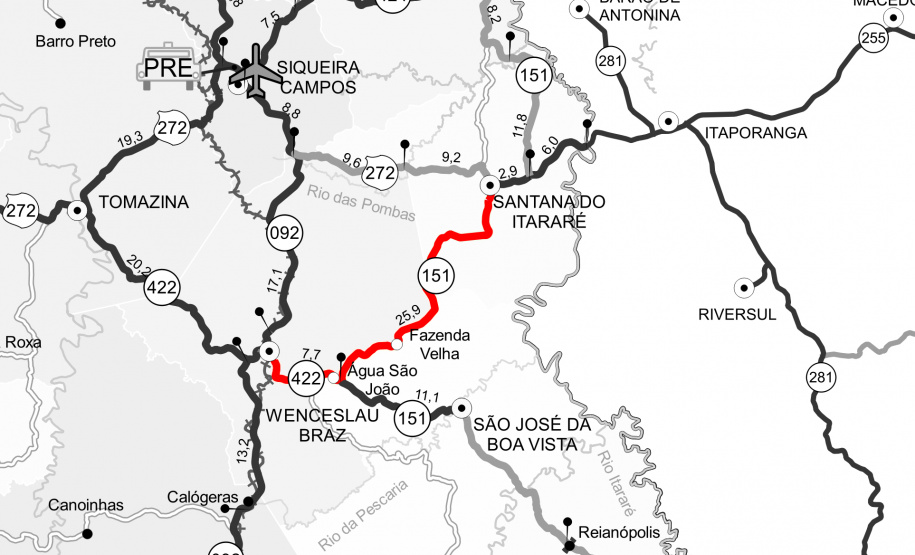 Rodovias entre Wenceslau Braz e Santana do Itararé recebem melhorias. Foto:DER