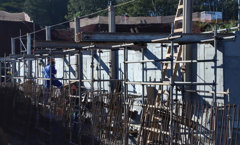 Segunda ponte de Foz do Iguaçu tem ritmo intenso de obras. Foto: José Fernando Ogura/AEN
