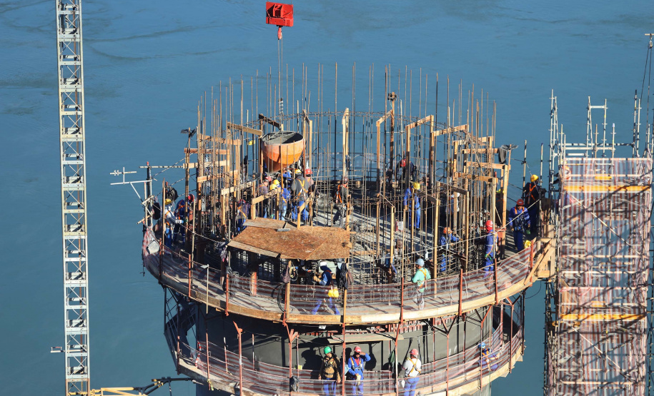 Segunda ponte de Foz do Iguaçu tem ritmo intenso de obras. Foto: José Fernando Ogura/AEN