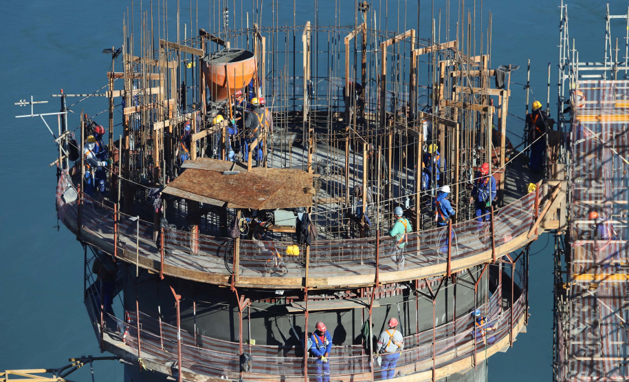 Segunda ponte de Foz do Iguaçu tem ritmo intenso de obras. Foto: José Fernando Ogura/AEN