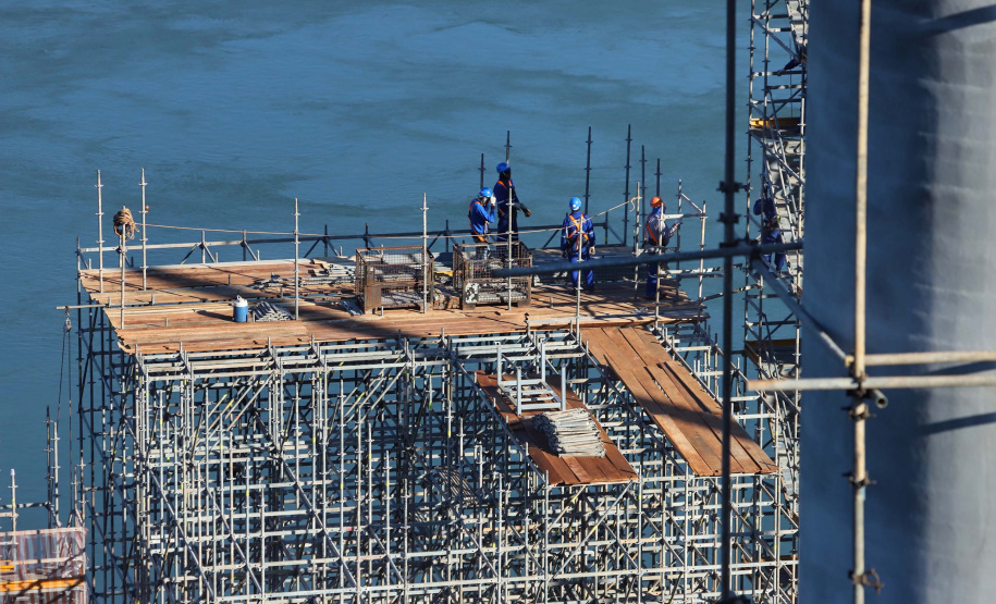Segunda ponte de Foz do Iguaçu tem ritmo intenso de obras. Foto: José Fernando Ogura/AEN