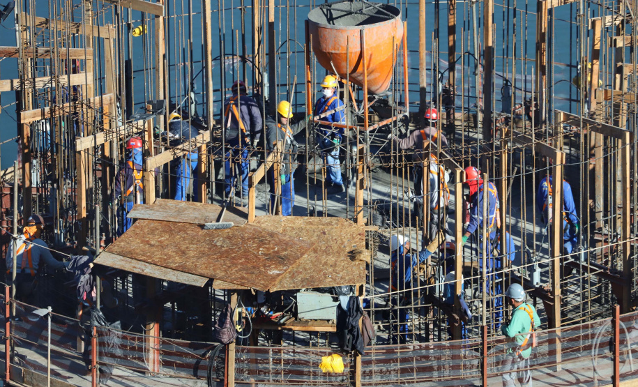 Segunda ponte de Foz do Iguaçu tem ritmo intenso de obras. Foto: José Fernando Ogura/AEN