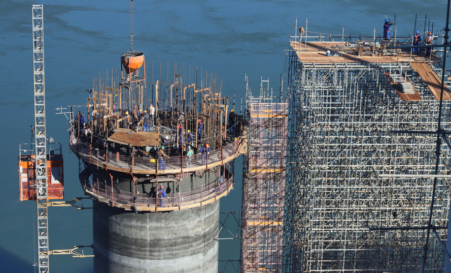 Segunda ponte de Foz do Iguaçu tem ritmo intenso de obras. Foto: José Fernando Ogura/AEN