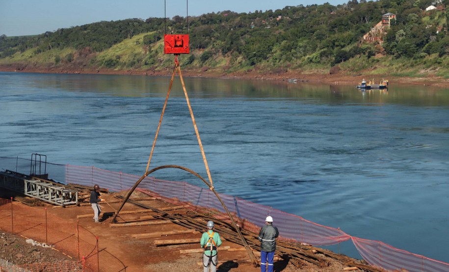 Segunda ponte de Foz do Iguaçu tem ritmo intenso de obras. Foto: José Fernando Ogura/AEN