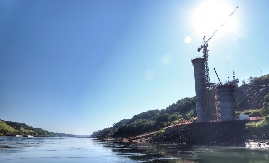 Segunda ponte de Foz do Iguaçu tem ritmo intenso de obras. Foto: José Fernando Ogura/AEN