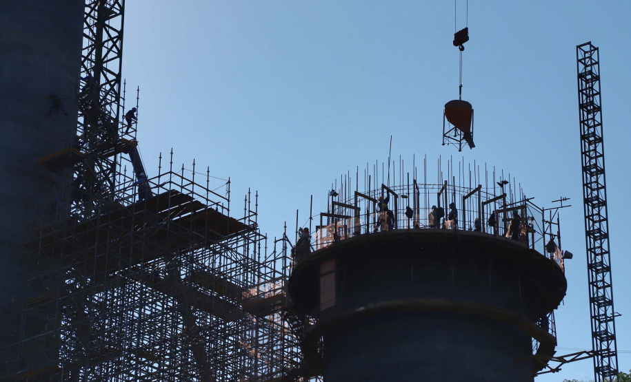 Segunda ponte de Foz do Iguaçu tem ritmo intenso de obras. Foto: José Fernando Ogura/AEN