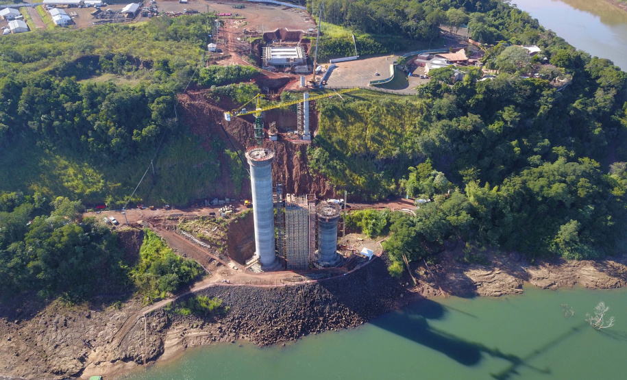 Segunda ponte de Foz do Iguaçu tem ritmo intenso de obras. Foto: José Fernando Ogura/AEN