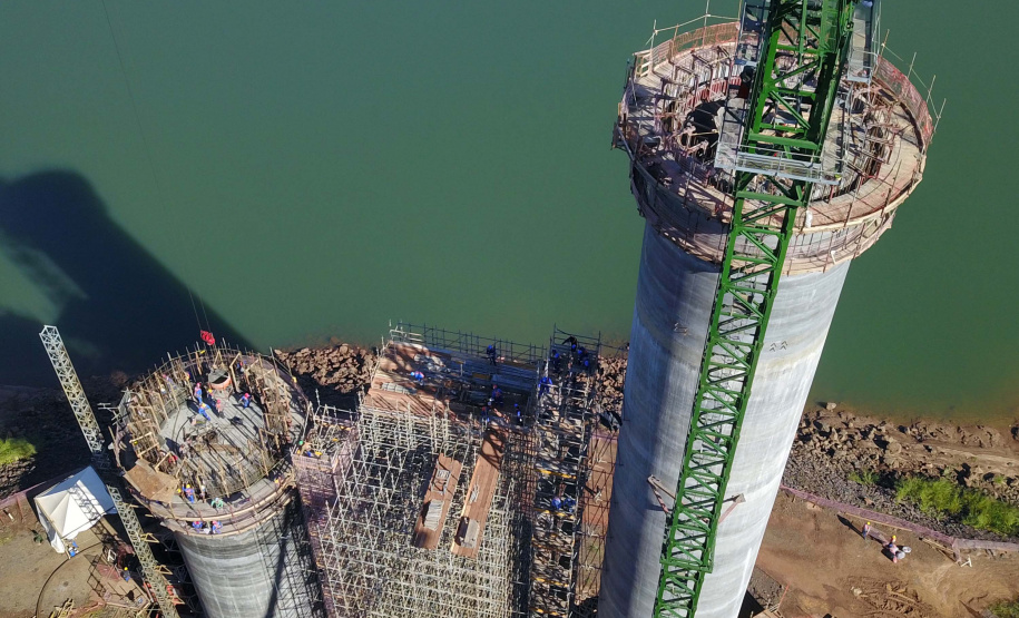 Segunda ponte de Foz do Iguaçu tem ritmo intenso de obras. Foto: José Fernando Ogura/AEN
