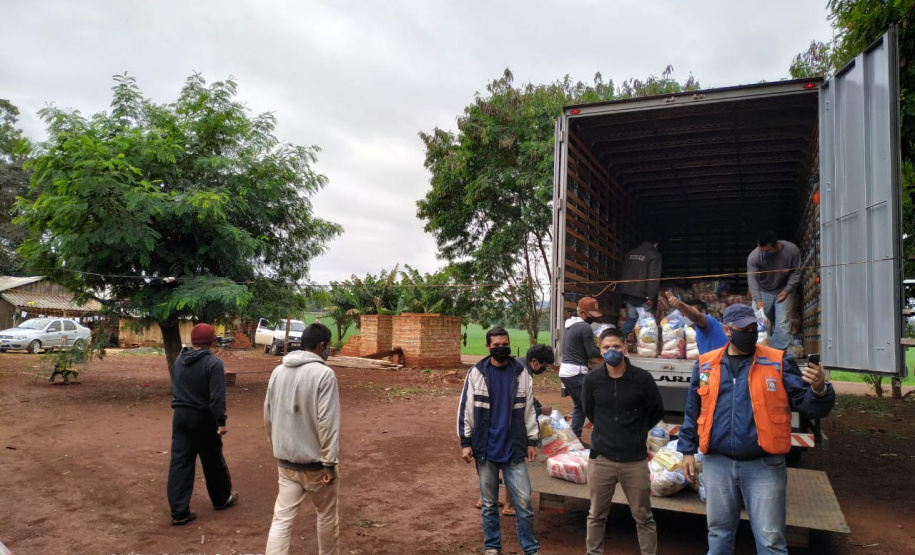 Defesa Civil Estadual apoia FUNAI na entrega de cestas básicas em aldeias indígenas no Paraná. Foto:Defesa Civil