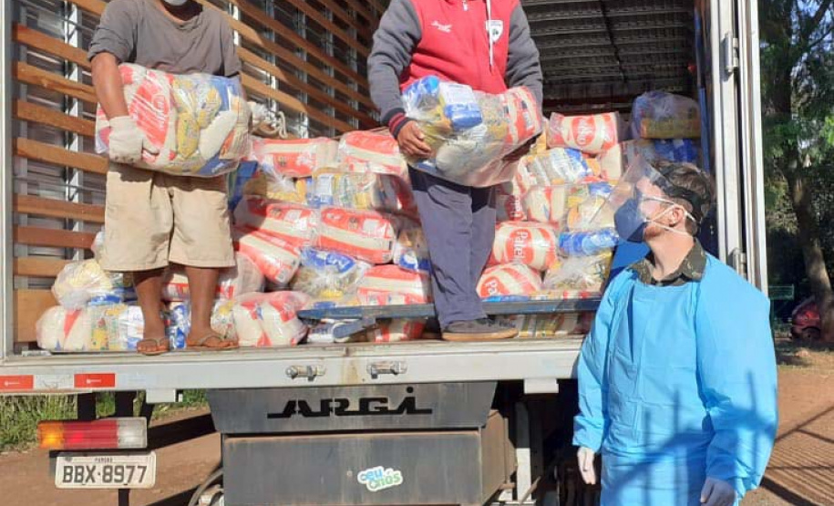 Defesa Civil Estadual apoia FUNAI na entrega de cestas básicas em aldeias indígenas no Paraná. Foto:Defesa Civil