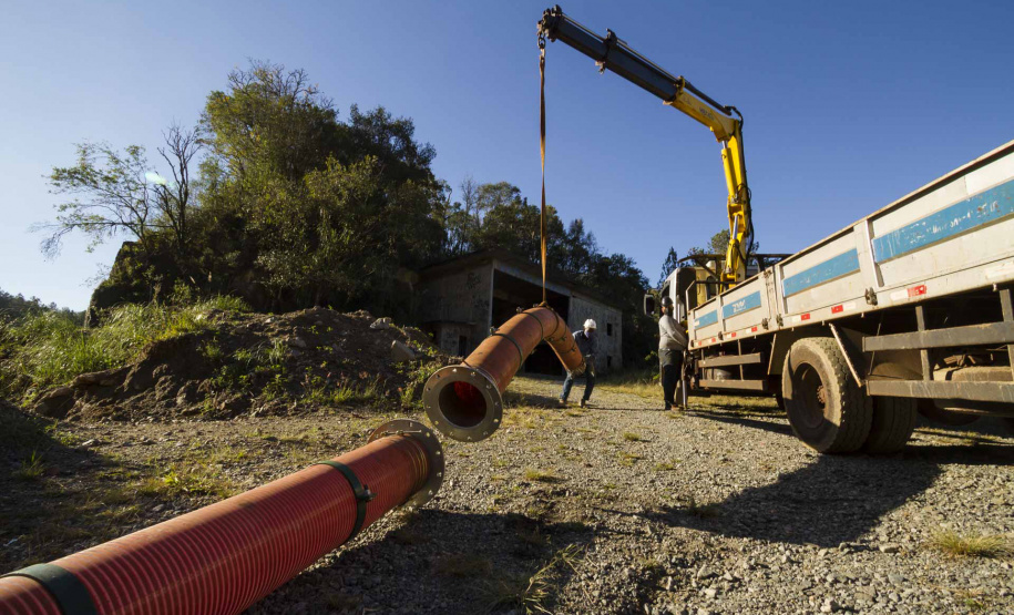 Captação de água de pedreira reforça Barragem do Passaúna. Foto: Sanepar