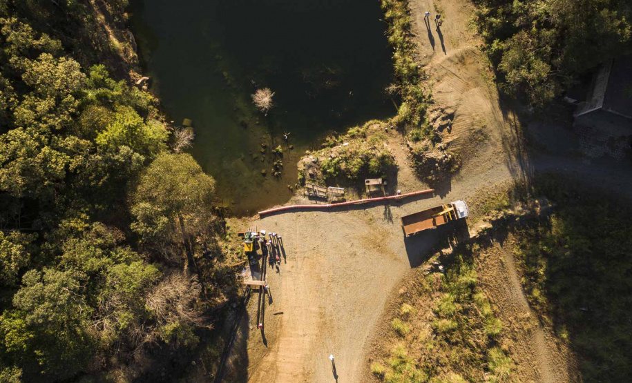 Captação de água de pedreira reforça Barragem do Passaúna. Foto: Sanepar