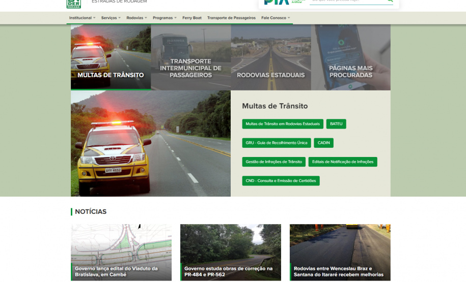 DER lança novo portal.